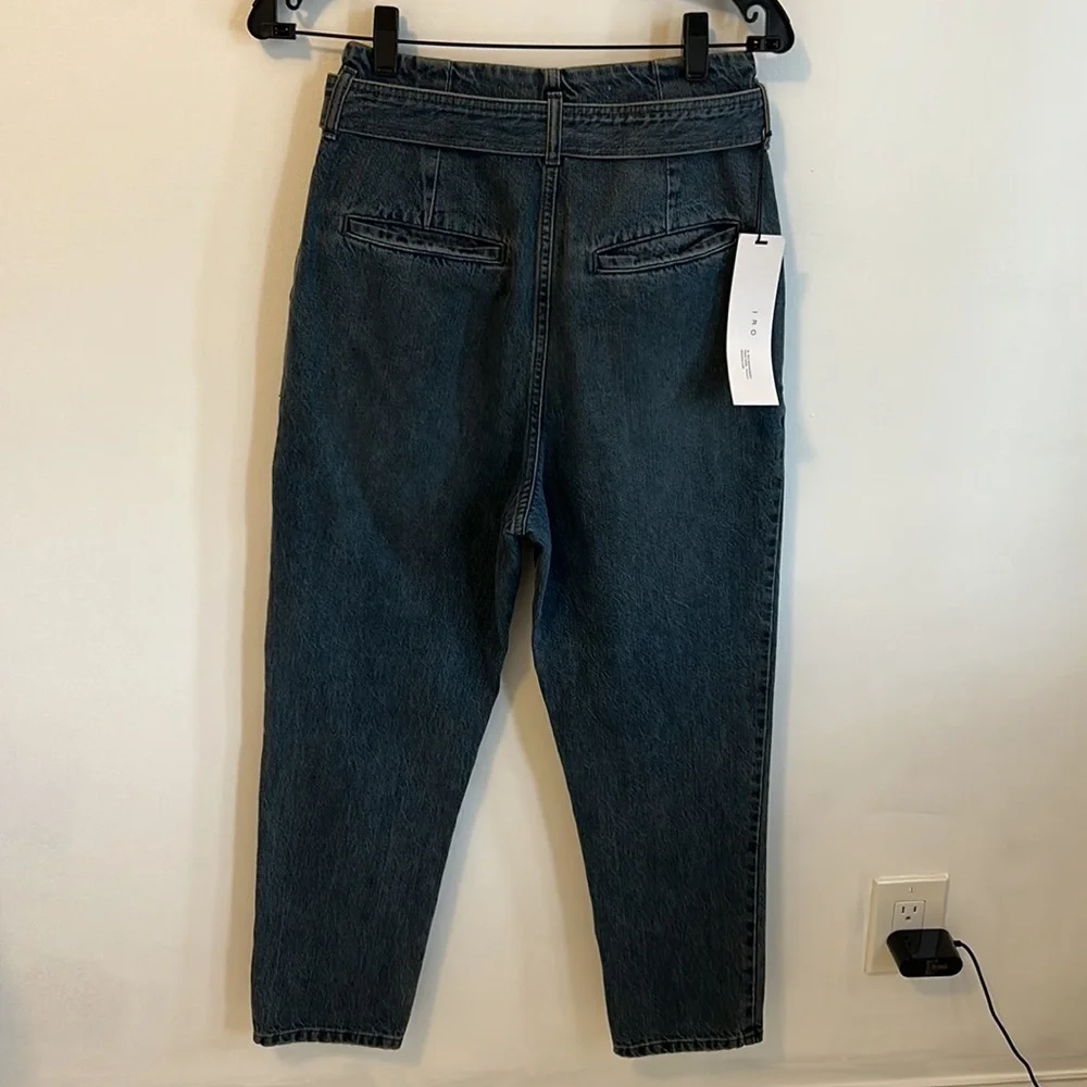 Iro Pablo Middle Gray Denim Paperbag Waist D Ring Jeans